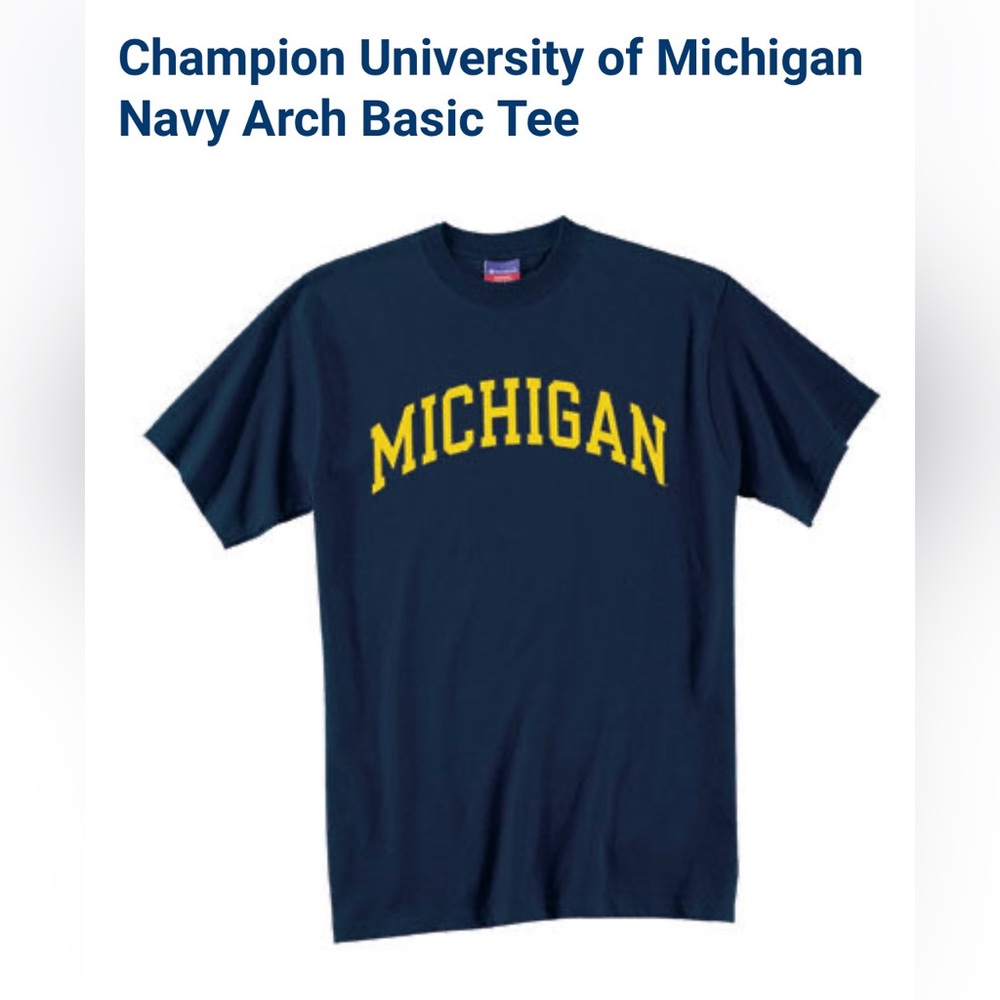 New Champion University of Michigan (umich) tee, t-shirt